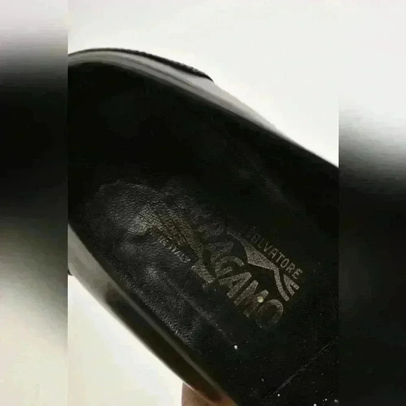 SALVATORE FERRAGAMO Black Smooth Calfskin Leather Penny Dres Loafer 8US Italy - Picture 7 of 8